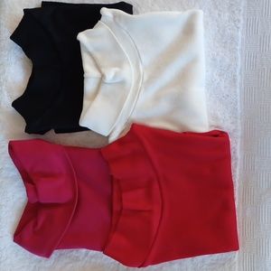 Dickies 4 mock turtle necks red, black, pink, off White